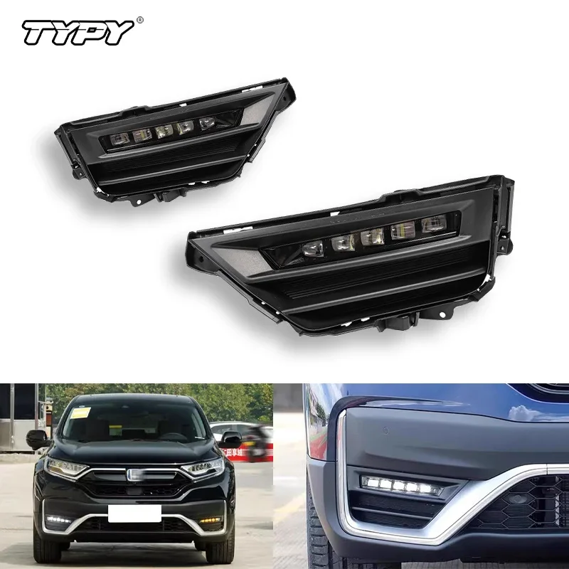 

TYPY 2Pcs Waterproof Clear Lens Front LED Corner Fog Lamp Assembly White Fog Light For Honda CRV CR-V 2020 2021 2022