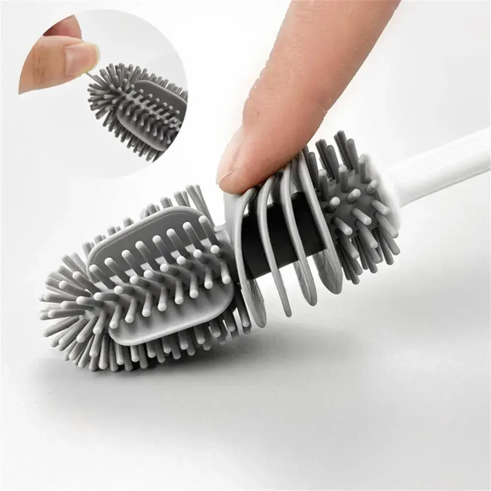 1PCS Long-handled Silicone Cup Brush Bottle Milk Bottle Brush Cup Scrubber Glass Cleaner No Dead-end Cleaning Brush Accessories