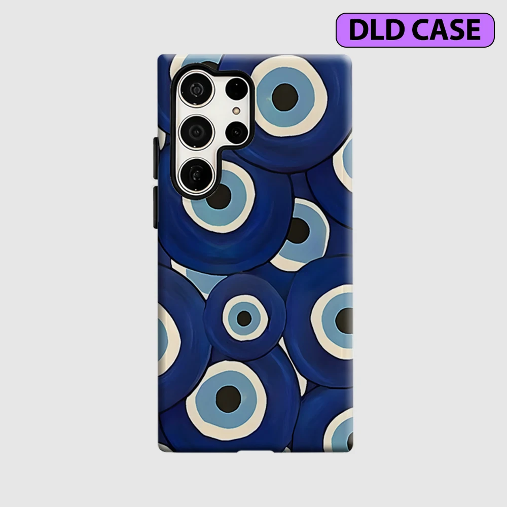 Evil Eye Beads Phone Case for Samsung Galaxy S26 S25 Ultra S24 S23 Ultra Plus Shockproof Double Layer Tough Back Cover