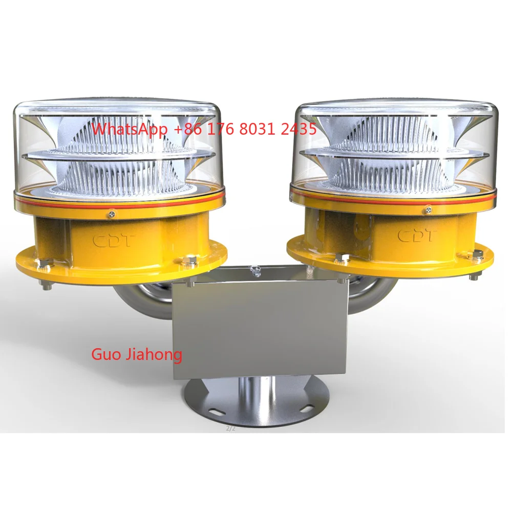 

Dual Light Fixture Main/Standby Medium Intensity Type C Obstruction Light Steady-burning Red 2000cd Dusk-till-dawn Beacon