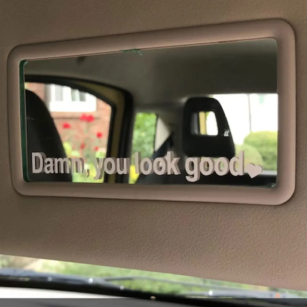 The Text Car Stickers Dann You Look Good Interior Decoration Rear View Mirror Fashion Stickers Creative Sport PVC Vinyl Decals