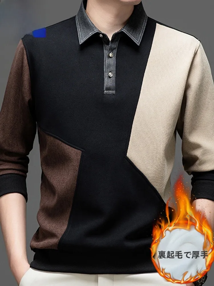 men's-faux-two-piece-hoodie-sweatirt-thiened-fce-long-sve-irt-collar-t-irt-trendy-warmth-autumn-winter