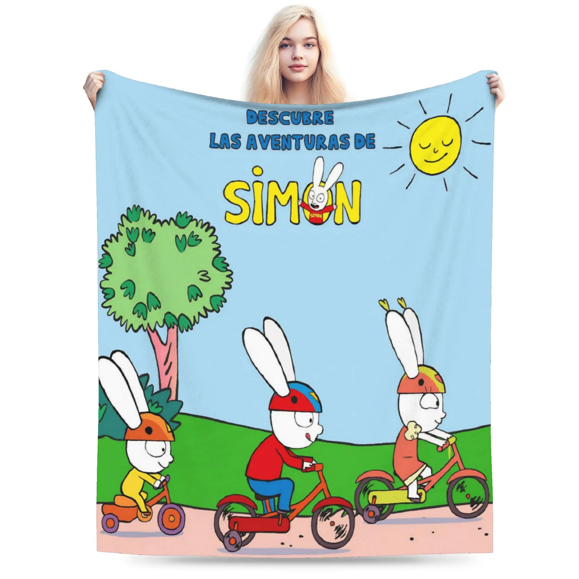 Simon Super Rabbit Blanket Lightweight Thin Velvet Cozy Present  Throw Blanket Plush Thin Quilt