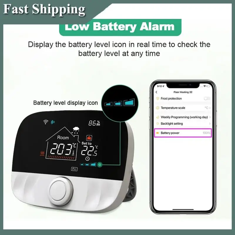 

-MEOF Tuya Smart Wifi Wireless Thermostat For Gas Boiler Heating Battery RF 433MHZ Thermostat Temperature Controller Alexa