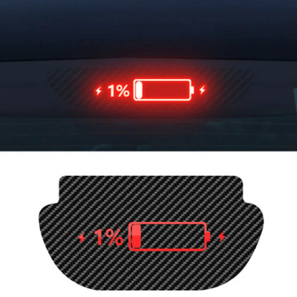 High Mount Projector Panel Stop Light High Mount Stop Light Car Truck Carbon Fiber Brake Light Decoration Sticker For Tesla 3