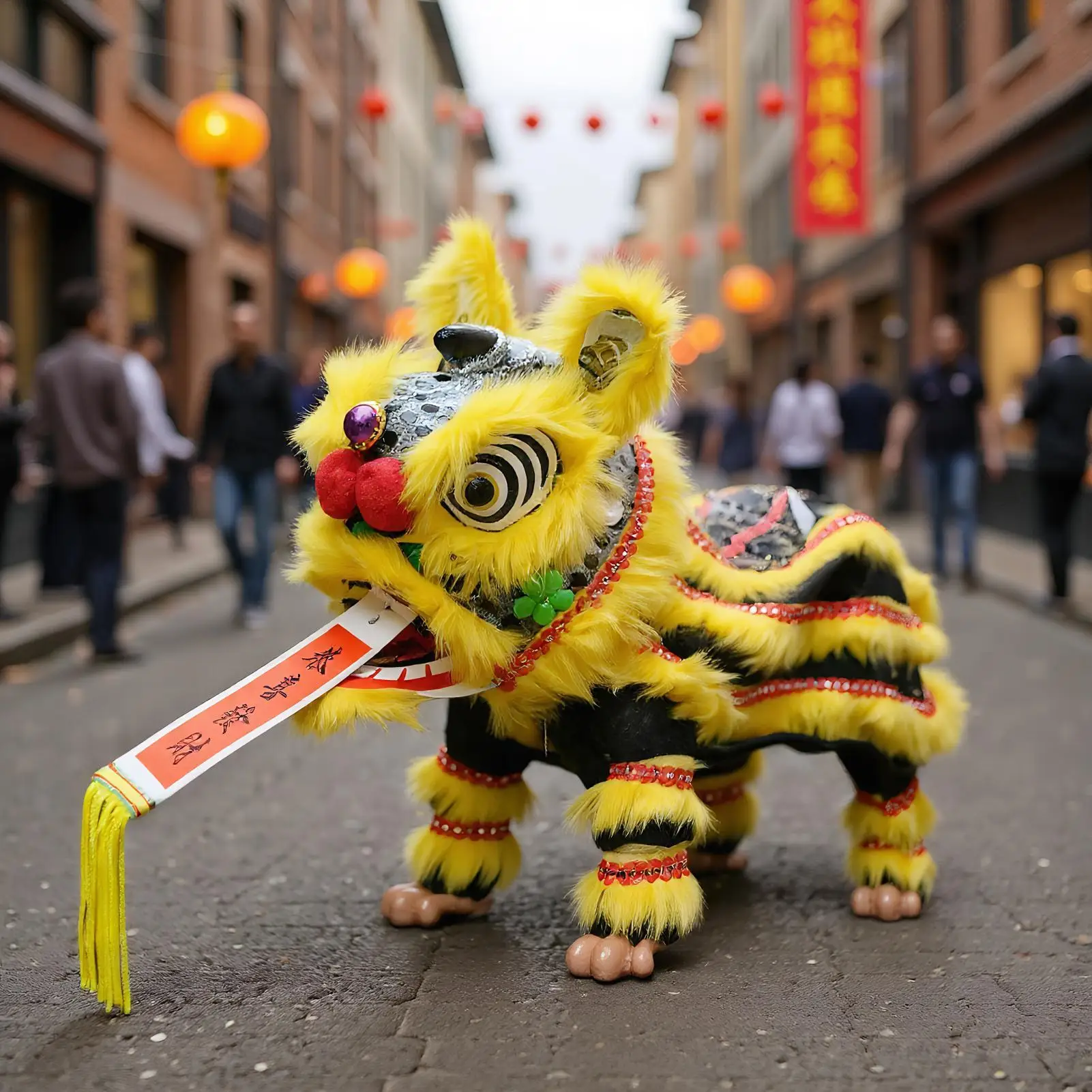 Fantoche chinês tradicional dança do leão marionete chinês tradicional com corda artesanal brinquedo festivo artesanato cultural para