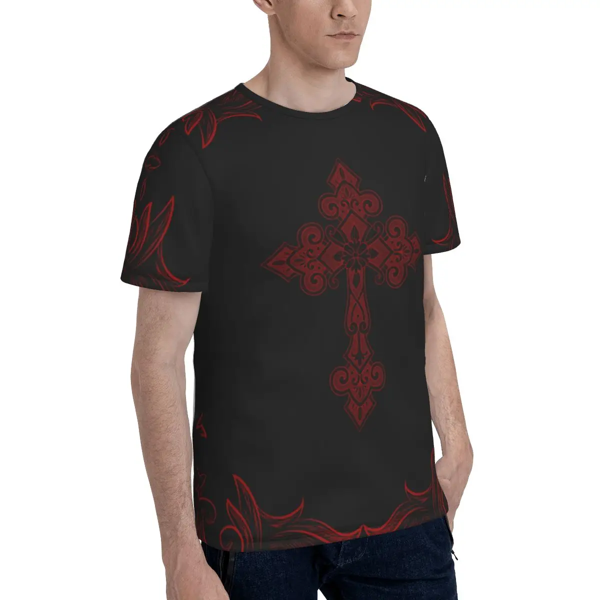 Gothic Vampire Halloween Haunted Mansion T-Shirt for Men Cotton T Shirts Men's Short Sleeve O-Neck Summer Clothes Tops