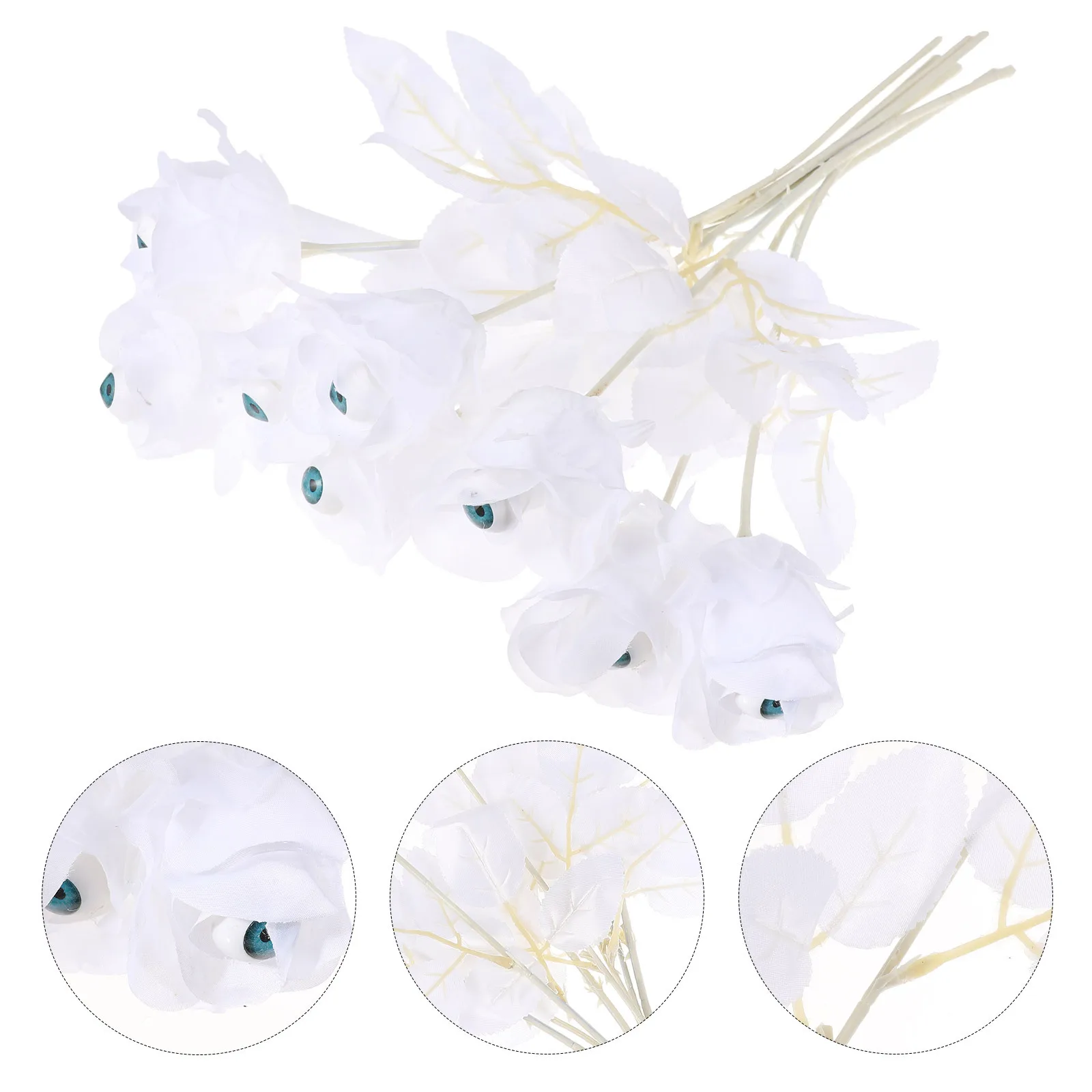 

8Pcs Halloween Faux Eyeball Rose Flower Decoration Tricky Prop for Photo Shoot Party Supplies Eyeball Rose Flower