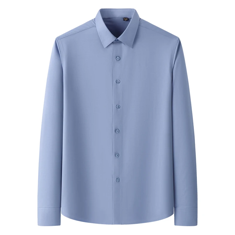 New Quality Anti-Wrinkle Men Shirt Long Sleeves Dress Shirts For Men Slim Fit Camisa Social Business Blouse White Shirt S-5XL