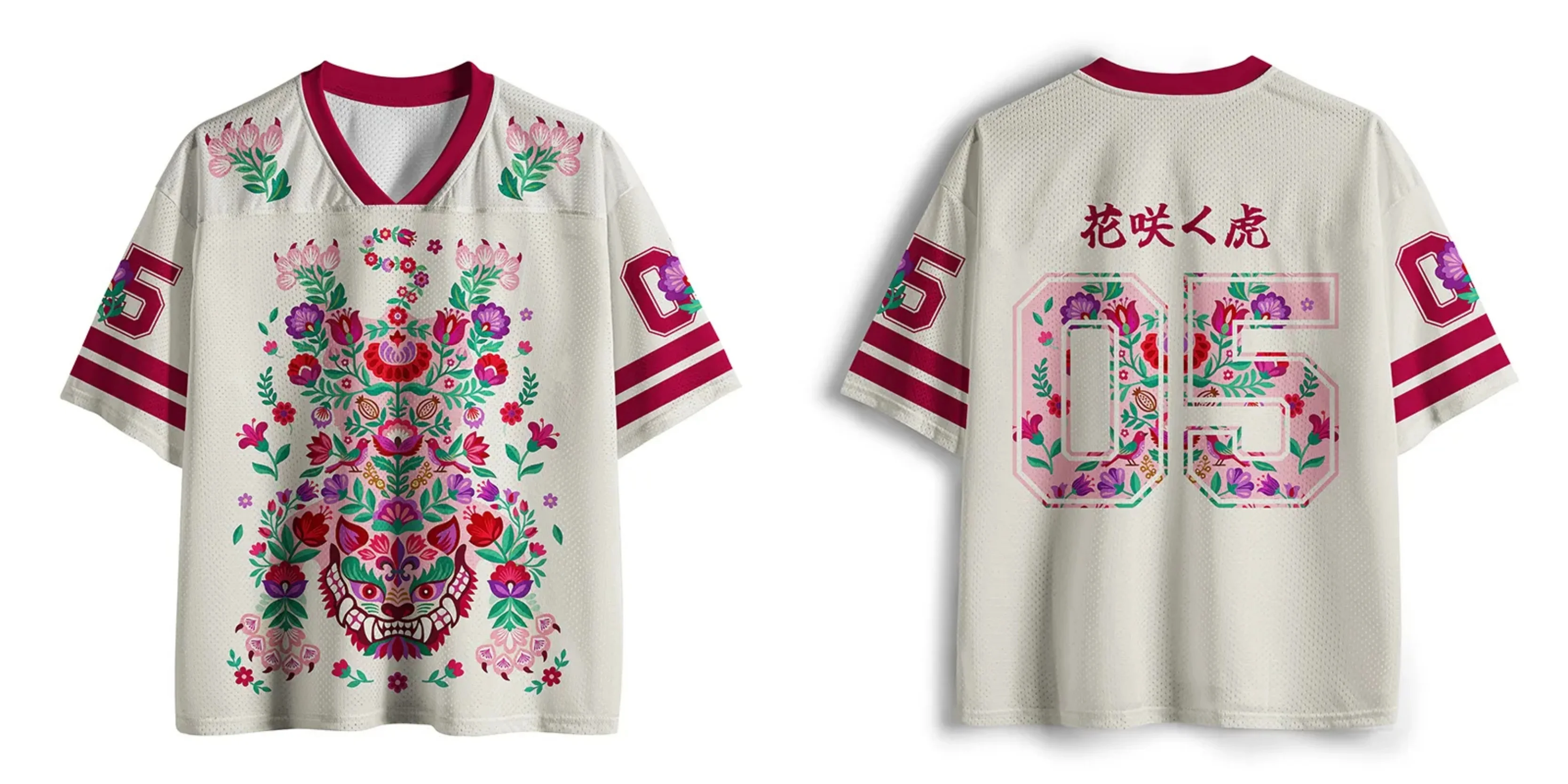Floral Tiger 3D Print Jersey Summer Sports Outdoors Y2K Breathable Quick Drying Streetwear Clothing Family Matching Tops