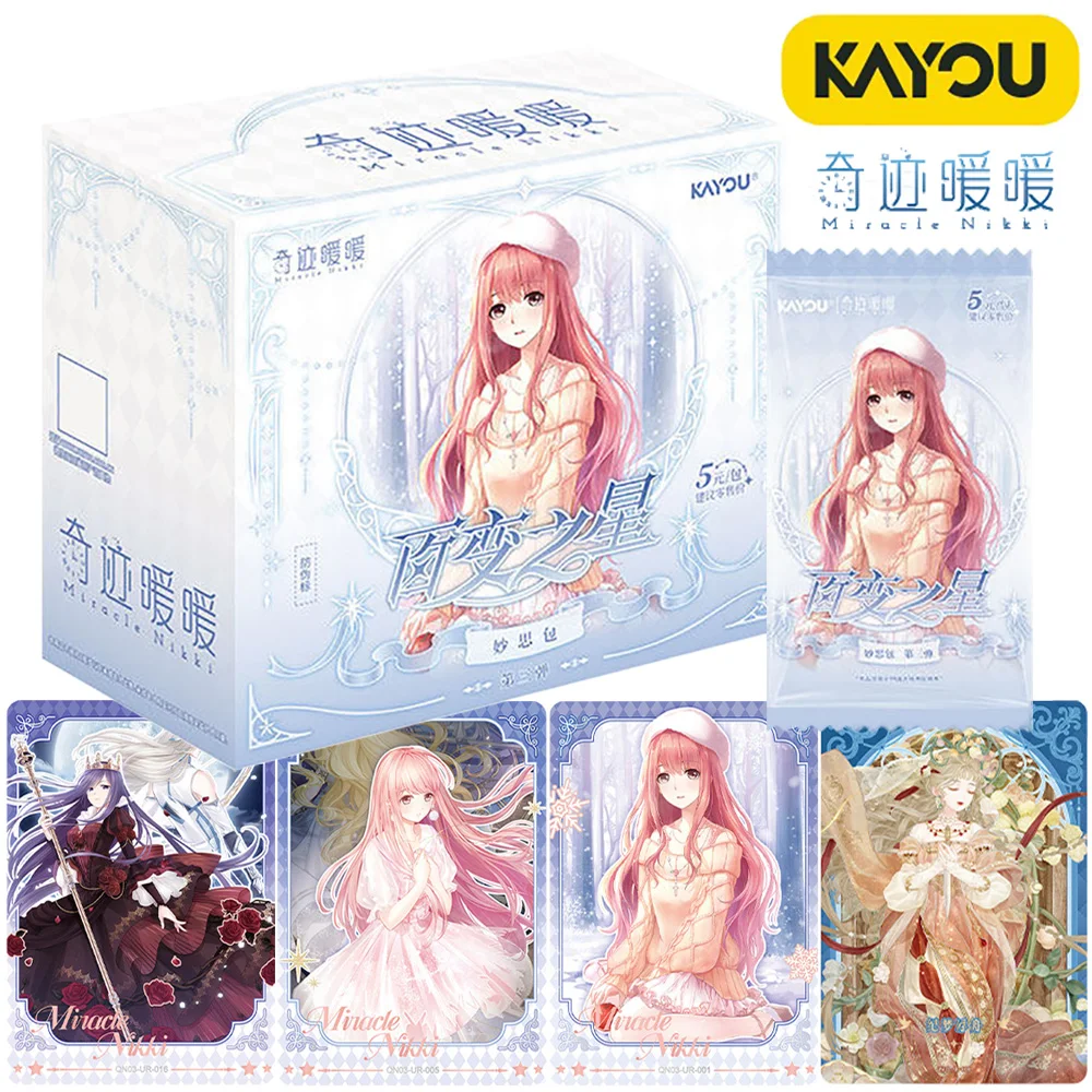 Cartes de collection KAYOU Original Miracle Nikki, jeu de déguisement populaire, cartes de personnages magnifiques préférées des filles, jouets, cadeaux de festival