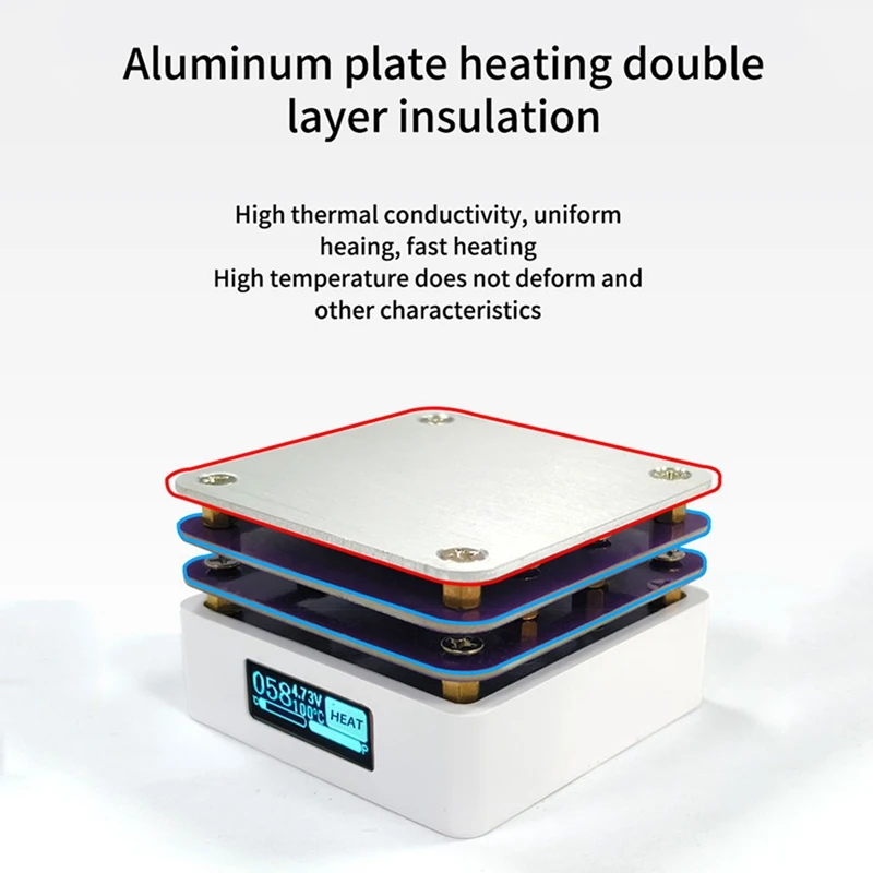 65W Mini Hot Plate Digital Soldering Preheating Rework Station PCB SMD Board Soldering Plate Heating Table Easy Install