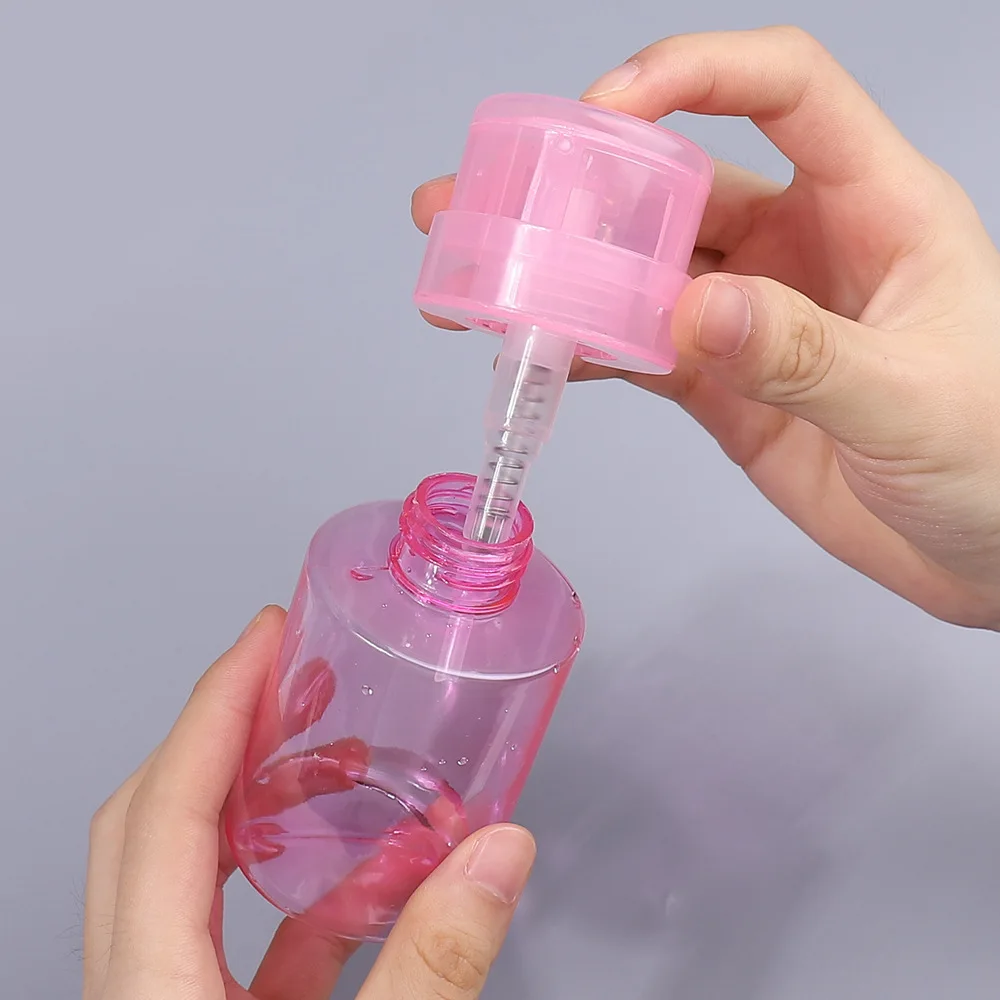 2026 1Pcs Refillable Bottles Push-type Bottling Empty Pump Dispenser Bottle for Nail Polish and Makeup Remover Bottle Packaging view 4