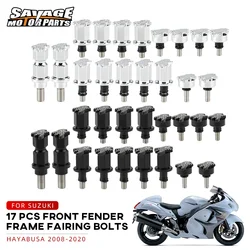 17 pcs Front Fender Screws Frame Fairing Bolts For SUZUKI GSX1300R HAYABUSA 2008-2020 Motorcycle Accessories 3D Logo Ball Cut