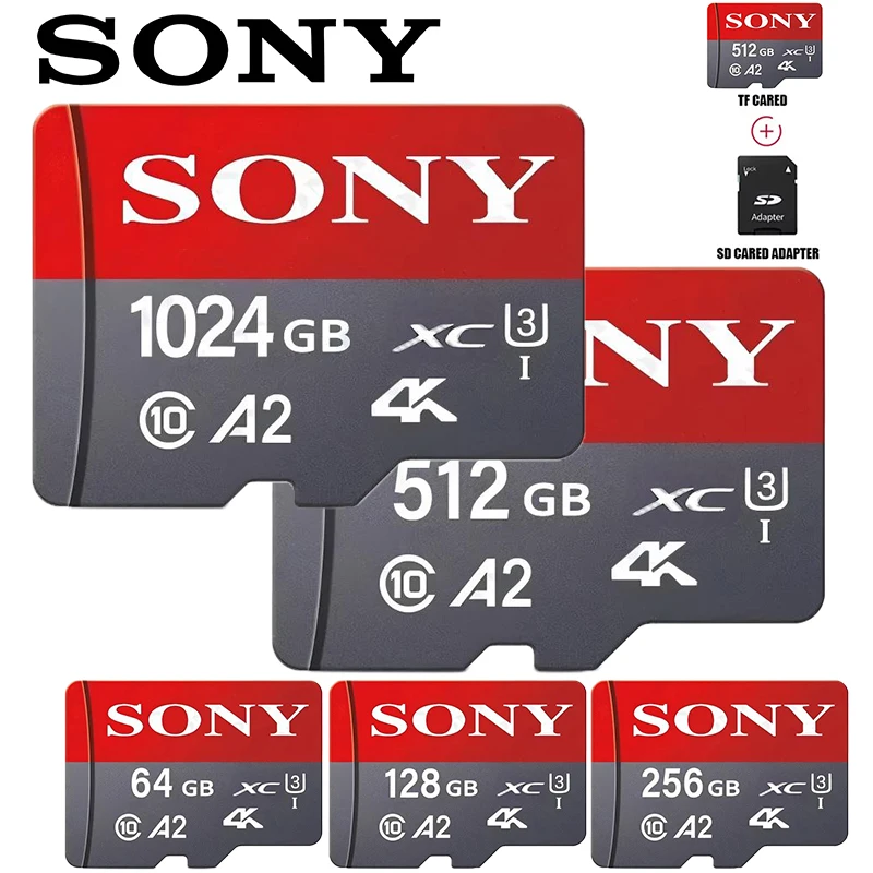 Sony Class10 carte mémoire originale TF carte Flash 256GB 512GB 1TB cartes Sd grande capacité cartes Mirco TF pour PC/appareil photo/téléphone/Drone