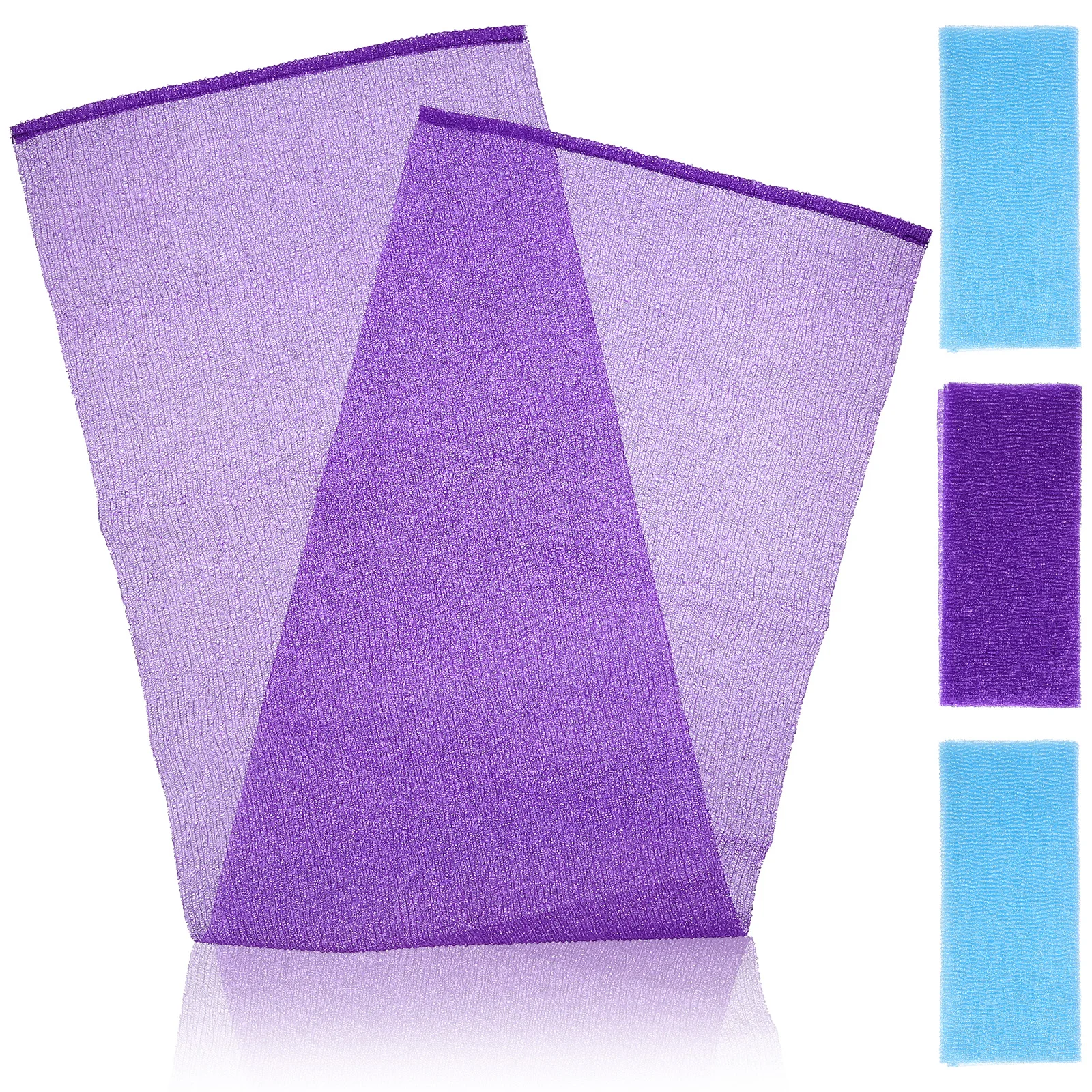 

4 Pcs Nylon Body Scrubbers Shower Exfoliating Cloth Back Cleanser Japanese Washcloths Body Exfoliator Bath Tools