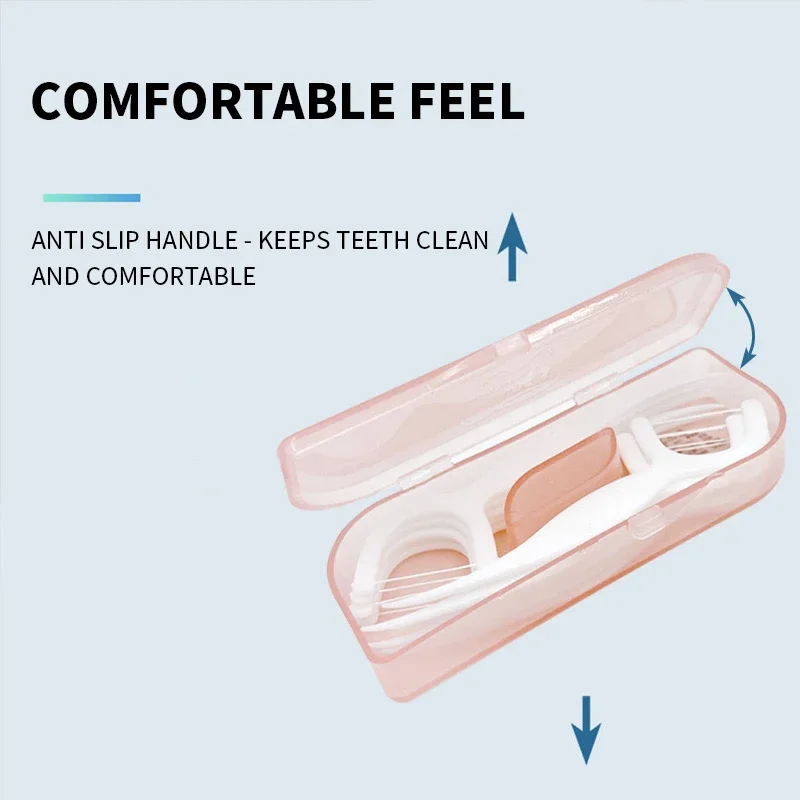 1/2Box Dental Floss Portable Floss Toothpick Box Toothpick Floss Storage Box Floss Toothpick Set Teeth Cleaner with Storage Tub