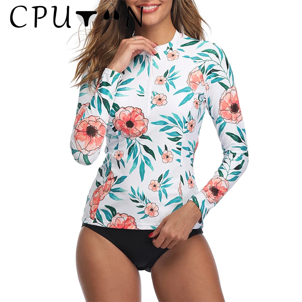 

CPUTAN 2024 комплект бикини с высокой талией, женские сексуальные купальники, винтажный купальник из двух частей, купальный костюм с цветочным принтом и длинными рукавами, пляжная одежда