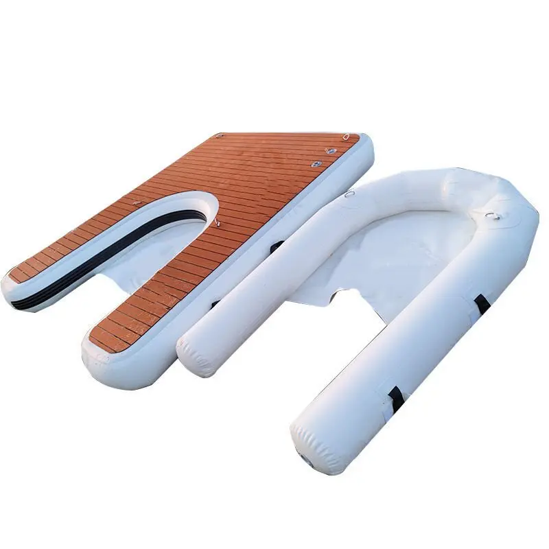 Water inflatable floating platform Motorboat docking inflatable pier combined yacht peripheral auxiliary pier U-shaped