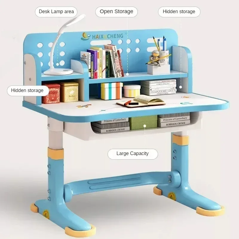 Children's Study Table Primary School Desk Liftable Plastic Student Writing Kids Table Household Desk and Chair Set for Kids B