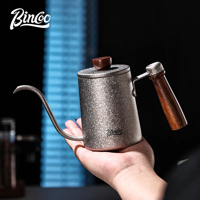 

Bincoo Titanium Pour Over Coffee Set with Goose Neck Kettle and Manual Burr Grinder, Complete Portable Coffee Making Kit for