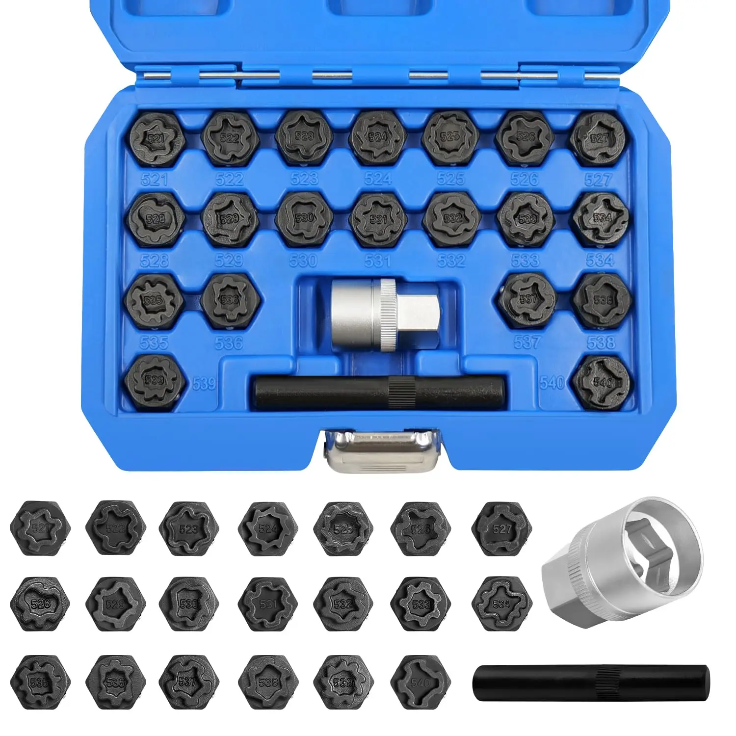 

22PCS Wheel Lock Nut Key Kit for VW Vehicles, Anti-Theft Lug Removal Tool Set with Multiple Sockets