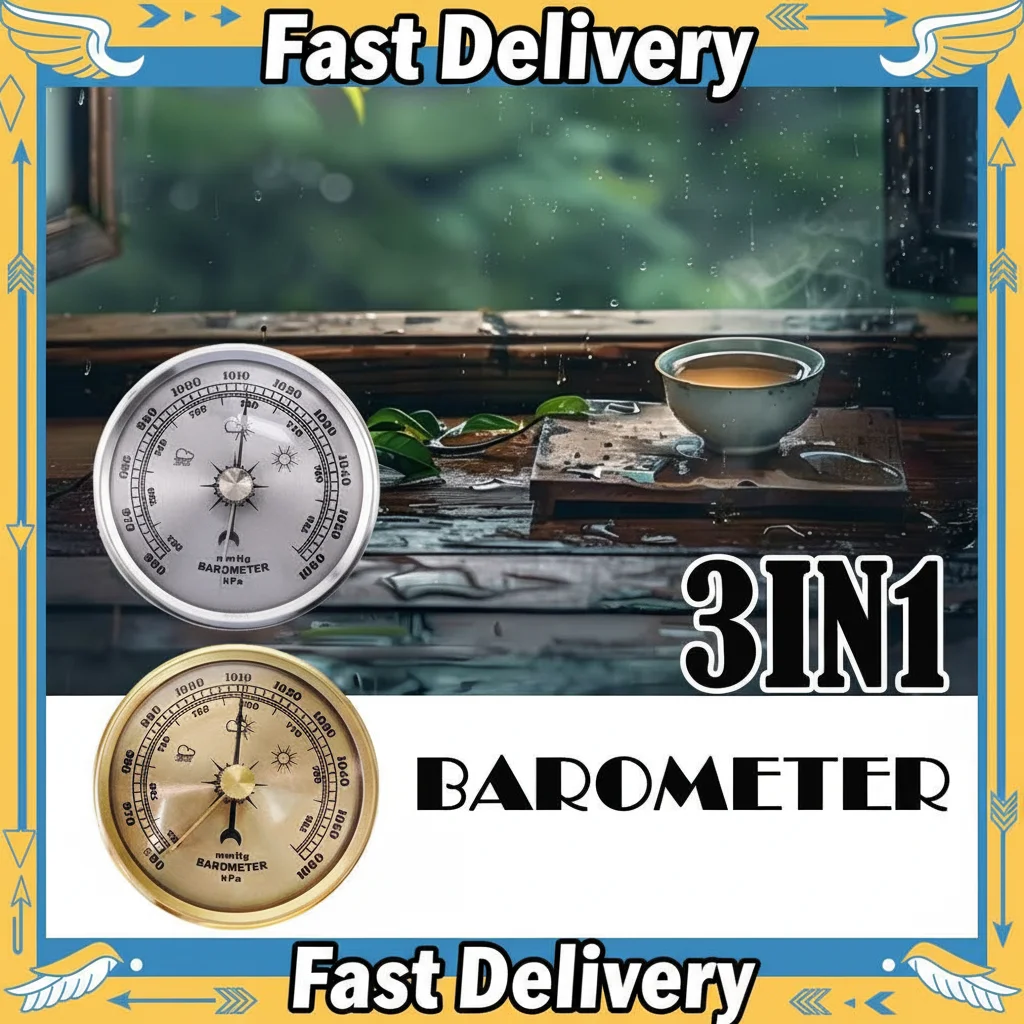 1/2pcs Barometer Air Pressure Gauge Wall Hanging Weather Forecast Station Thermometer Hygrometer for Ships Laboratories Families