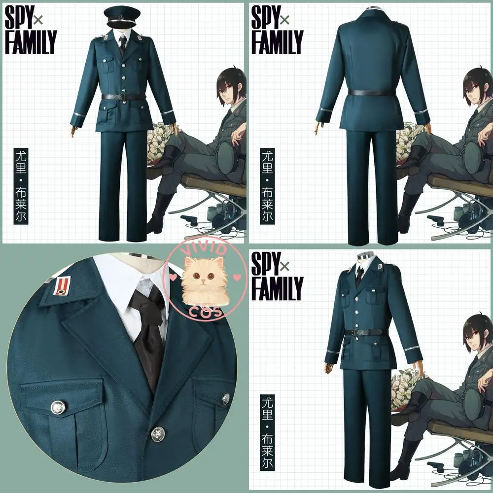 

Popular Spy × Family Cosplay Costume Anime Yuri Briar Blue Uniform Set with Hat Classic Role Play Men Comic Con Halloween Party
