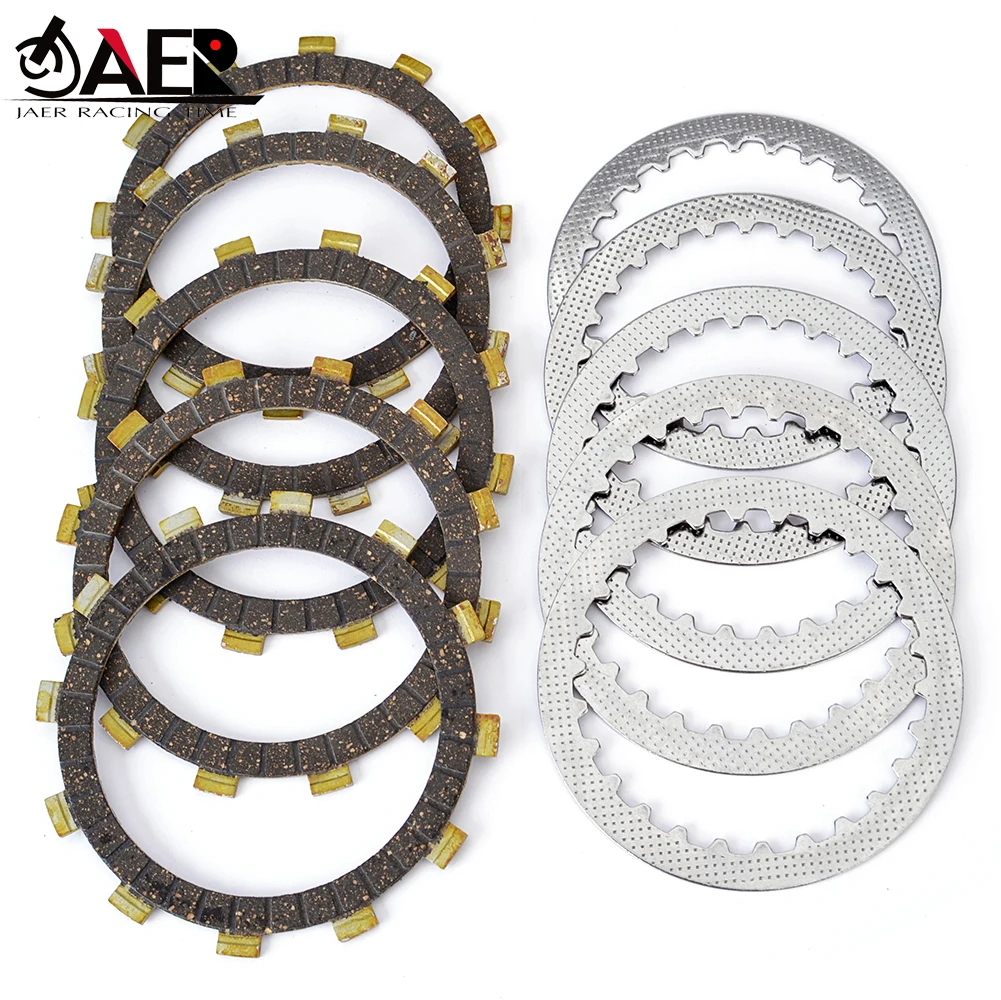 Fiber Clutch Friction Disc Steel Plates Kit for Suzuki AC100 AS100 TM75M TM75L TM75A TS75M TS75B TS50J TS50K TS50L TS50R TS90