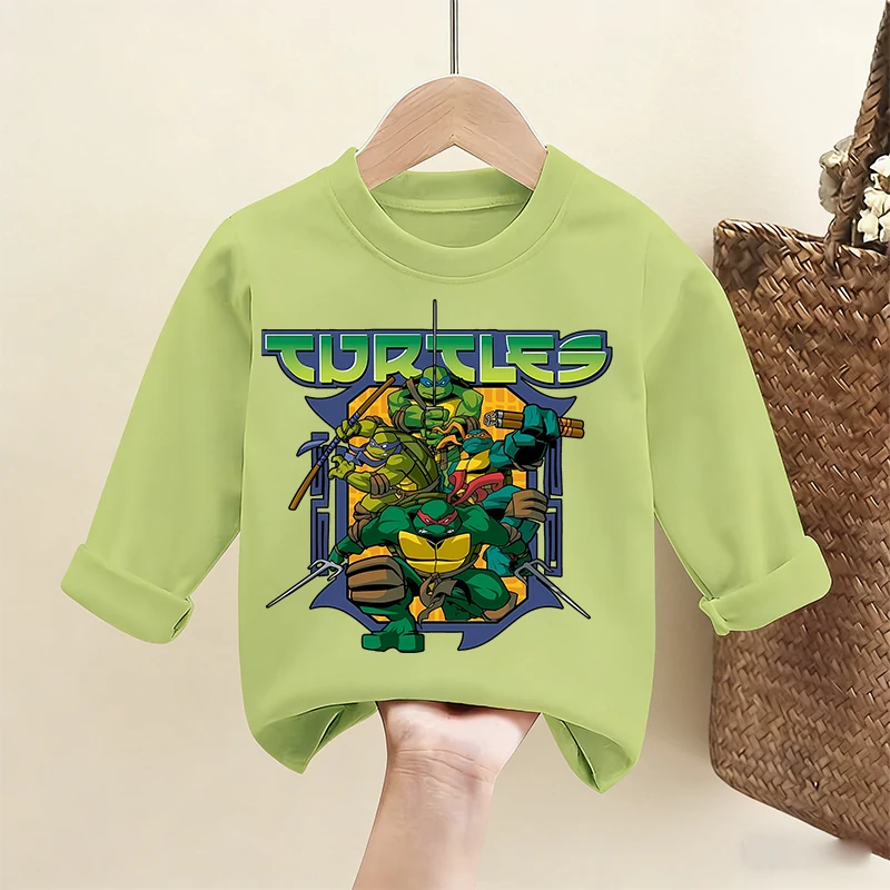 Teenage Mutant Ninja Turtles Long Sleeves Cartoon Top Base Layer Shirt Boy T-shirt  Fashion Pullover Children Tee Spring Clothes view 5