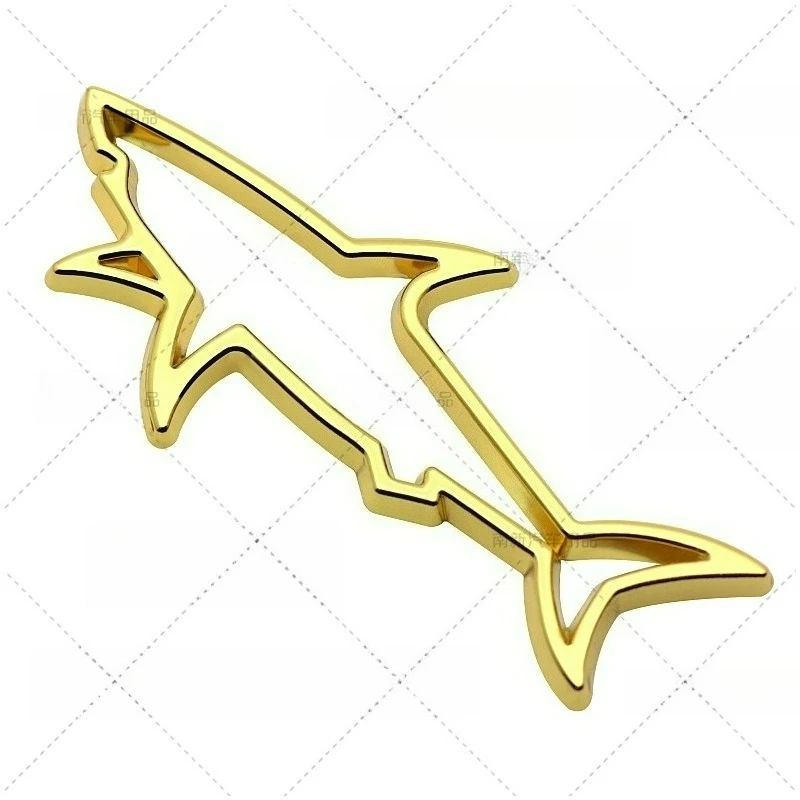 High-quality Modification Metal Stickers Hollowed-out Shark Body Decoration Scratch Coverage Car Personalized Accessories image 3