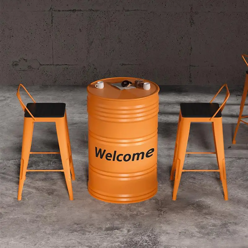 Industrial style bar dining table and chair combination Internet celebrity milk tea shop coffee shop