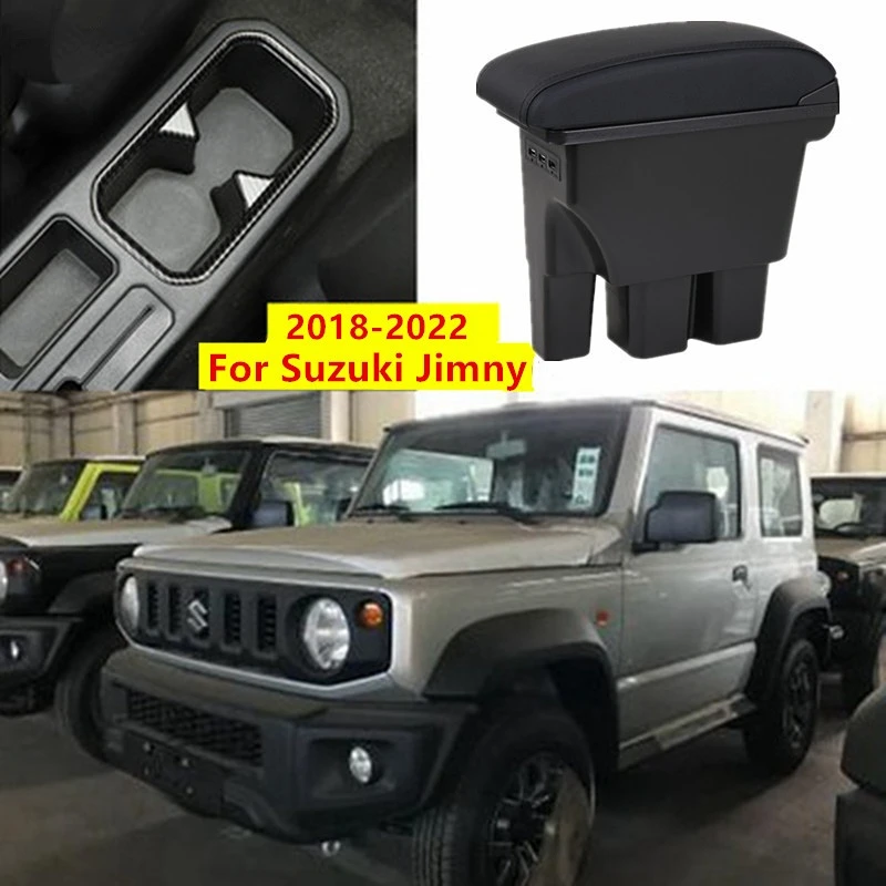 Armrest box For Suzuki Jimny JB74 2018 2019 2020 2021 2022 Car Armrest Storage box Interior car accessories Double-layer 3USB