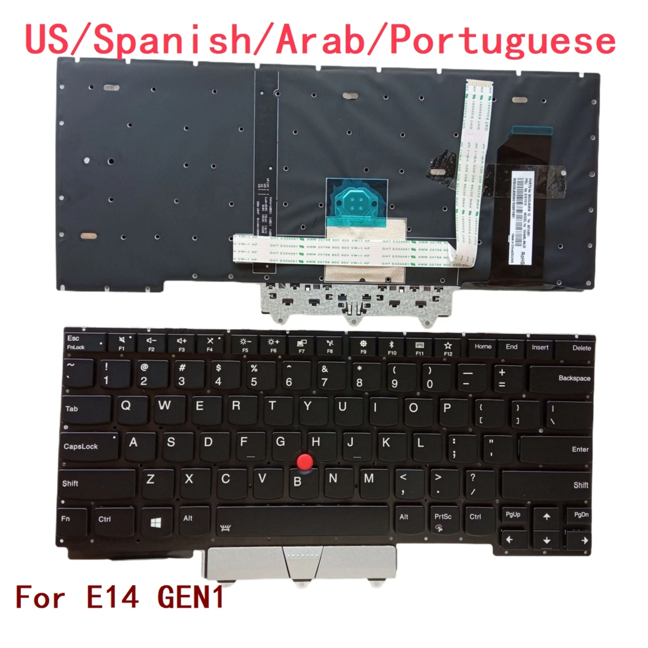 teclado retroiluminado para laptop lenovo thinkpad eua espanhol arabe portugues e14 gen1 notebook substituicao do pc novo 01