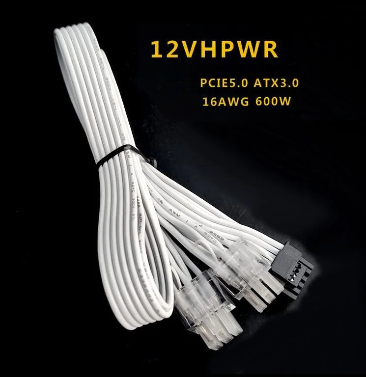 For SUPER flower Dual 9pin to 16pin(12+4) 12VHPWR PCIE5.0 Modular Power Supply Cable for 9pin Leadex Series Modular Power Supply image 3