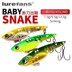 5pcs Lurefans Baby Snake X50/X55/X60 Sinking VIB Fishing Lure 7.5g/9.5g/13.5g Metal Suit Artificial Wobbler For Bass Hard Bait