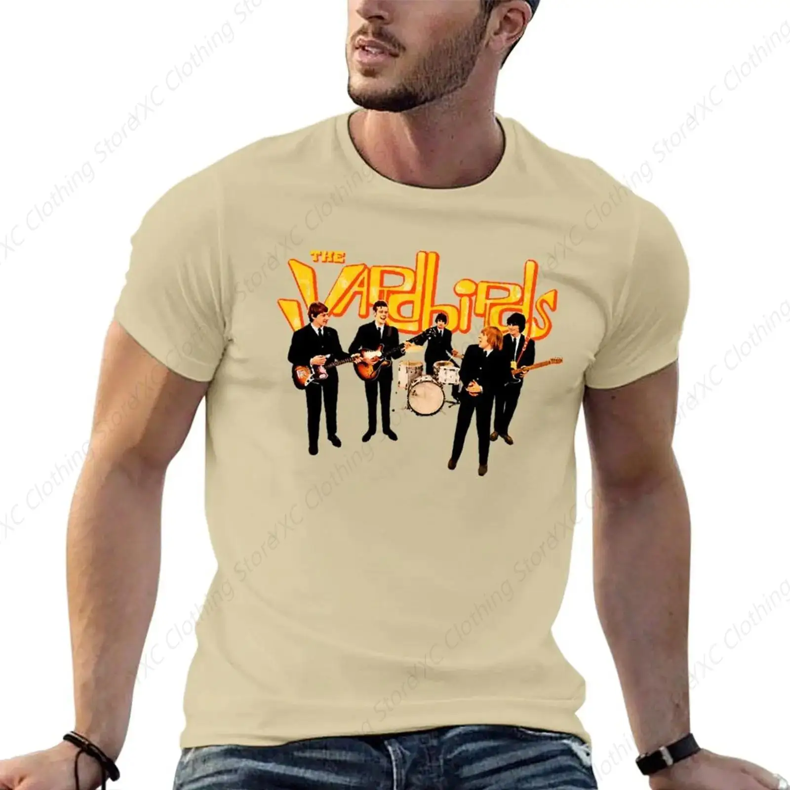 Yardbirds English Rock men's T-shirt- Short Sleeve Crew Neck Soft Fitted Tees S - 6XL Fresh Classic Basic Tshirts