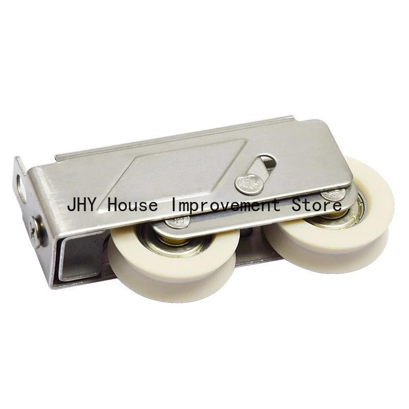 2PCS Aluminum Alloy Double Wheel Door & Window Roller Sliding Window Nylon Narrow Gauge Double Pulley Lock Block