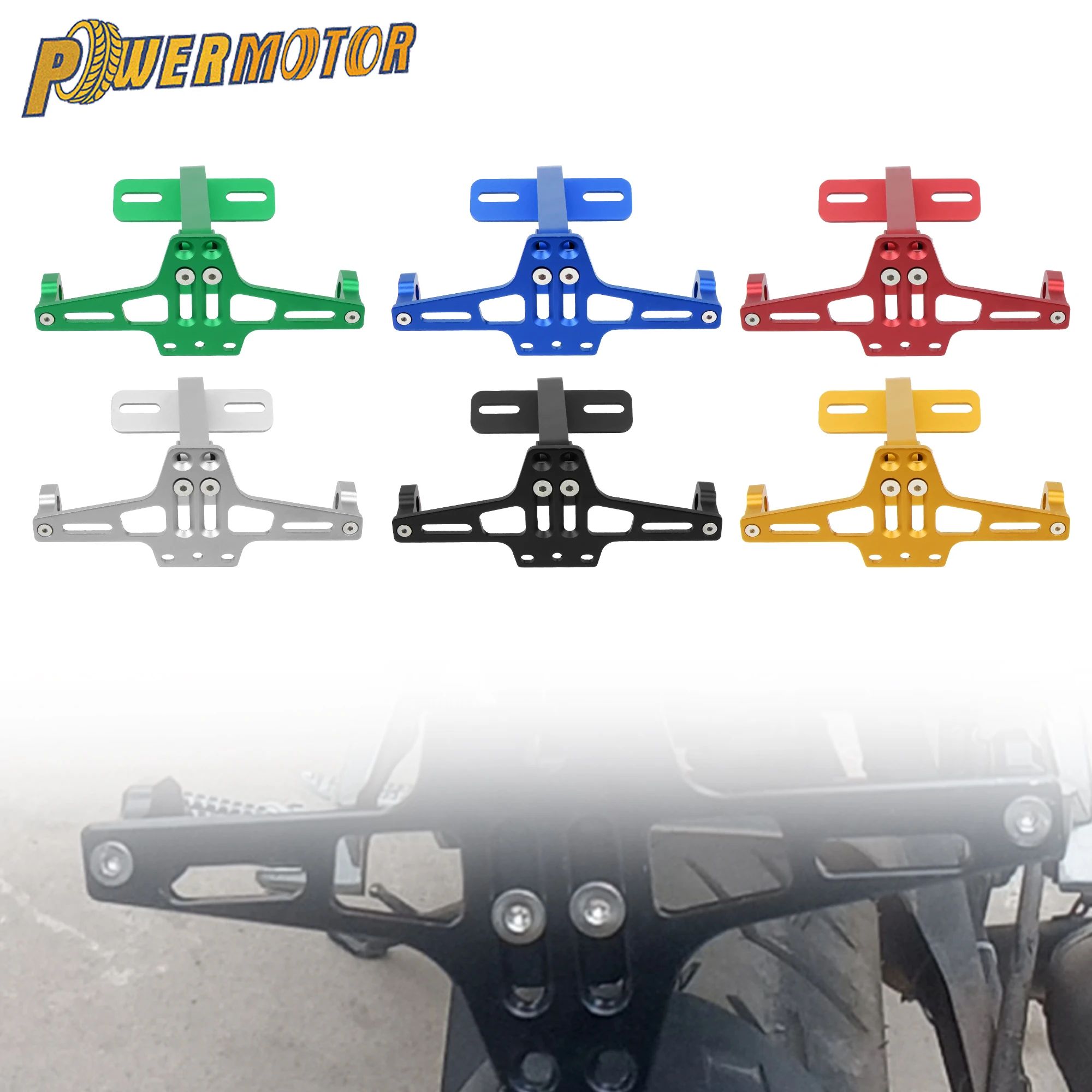 

Motorcycle License Plate Holder With Turn Signal Light For Yamaha DUCATI Kawasaki Honda BMW Supermoto DirtBike CNC Modified Part