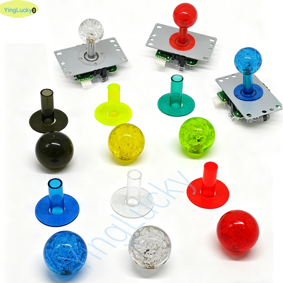Lot 2 Têtes De Joystick Rondes 35 Mm – Arcade – Boule De Jeu – Bleu – Pièce De Rechange