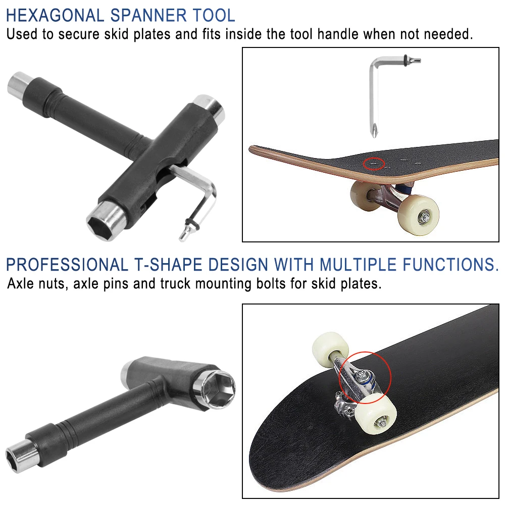 Skateboard Werkzeuge t Form Skateboard Schraubens chl üssel Kit Multifunktions MTB Fahrrad Elektro roller Snowboard Schraubens chl üssel Einstell werkzeug Kit