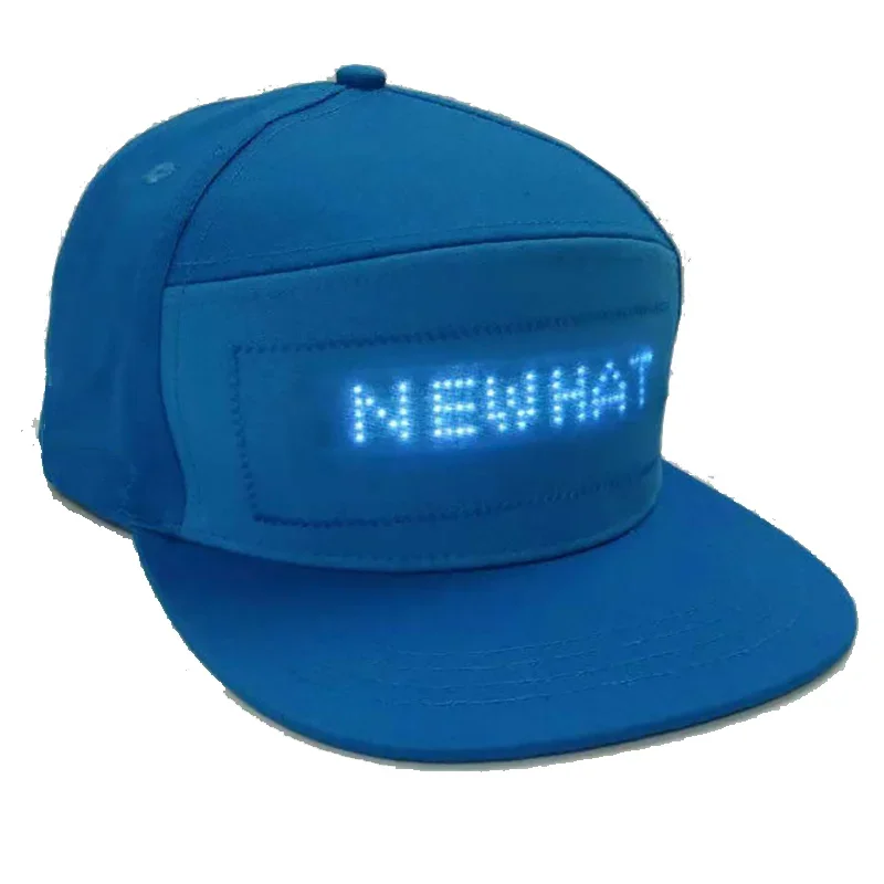 LED Hats for Club Christmas Halloween Display Messages Bluetooth LED Cap Smart APP Control Custom Editing Flashing Light Up