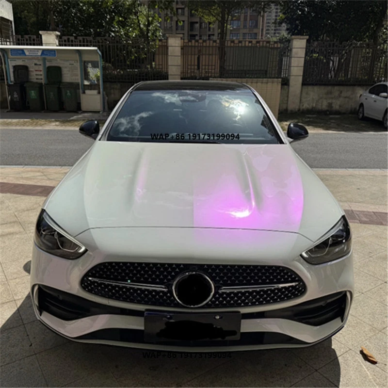 

High Quality TPU Pearls Wrapping Film Purple-White Color Changing for Car Body Unique Color Shift