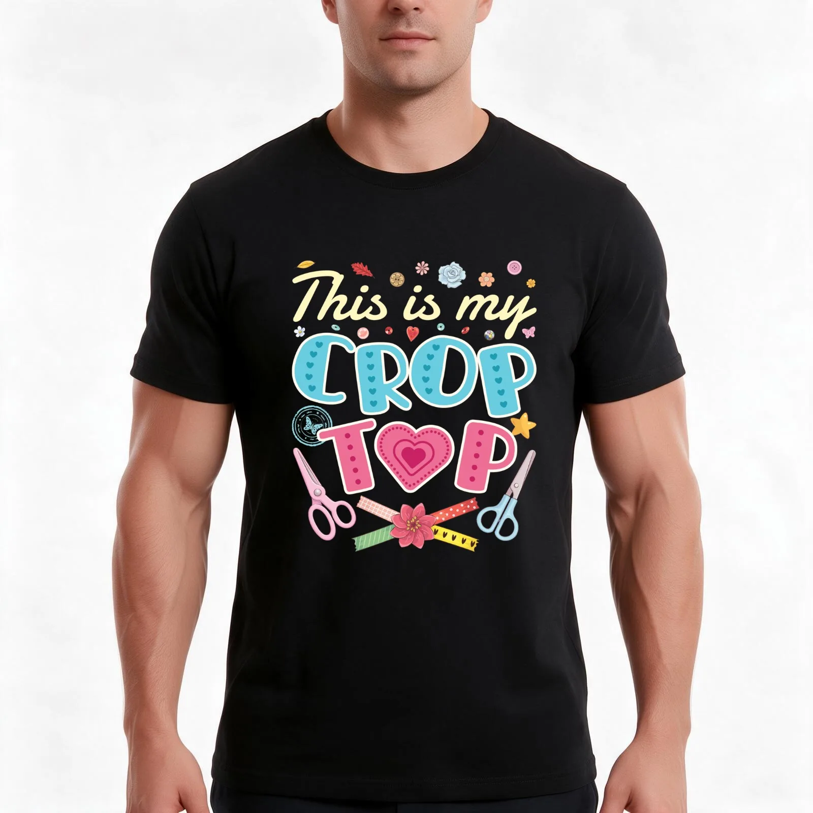 Funny Scrapbooking This Is My Crop Top Men T Shirt t shirt man cotton