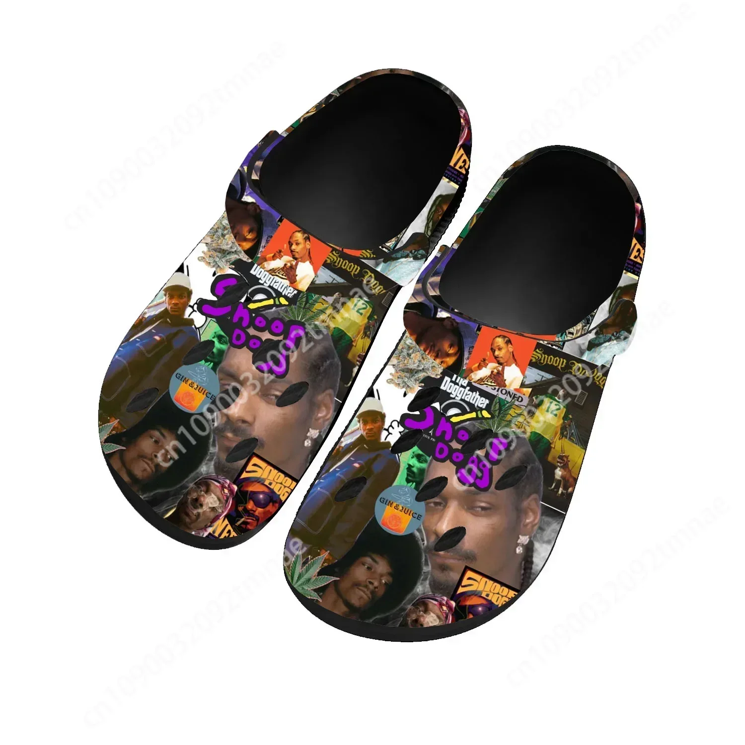 

Snoop Dogg Home Clogs Custom Water Shoes Mens Womens Teenager Shoe Garden Clog Customized Breathable Beach Hole Slippers Black