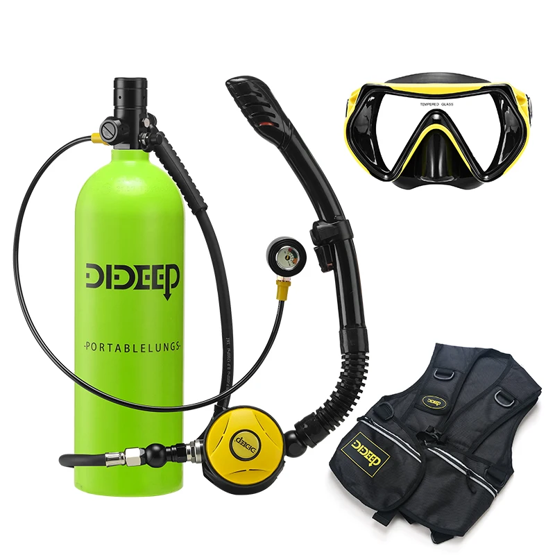 Mini 2LX5000PLUS Certified Scuba Diving Air Tank With High Pressure Goggles And Equipment Double Straps For Scuba Dive Boat