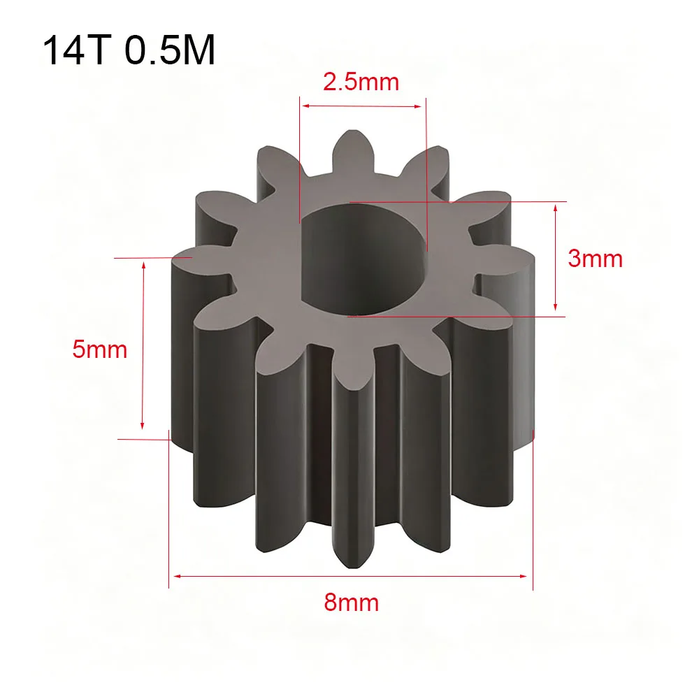10-14Z D-bore Carbon Steel Gear Hole 3x2.5mm Height 5mm Metal Pinion 103D 113D 123D 133D 143D 0.5M