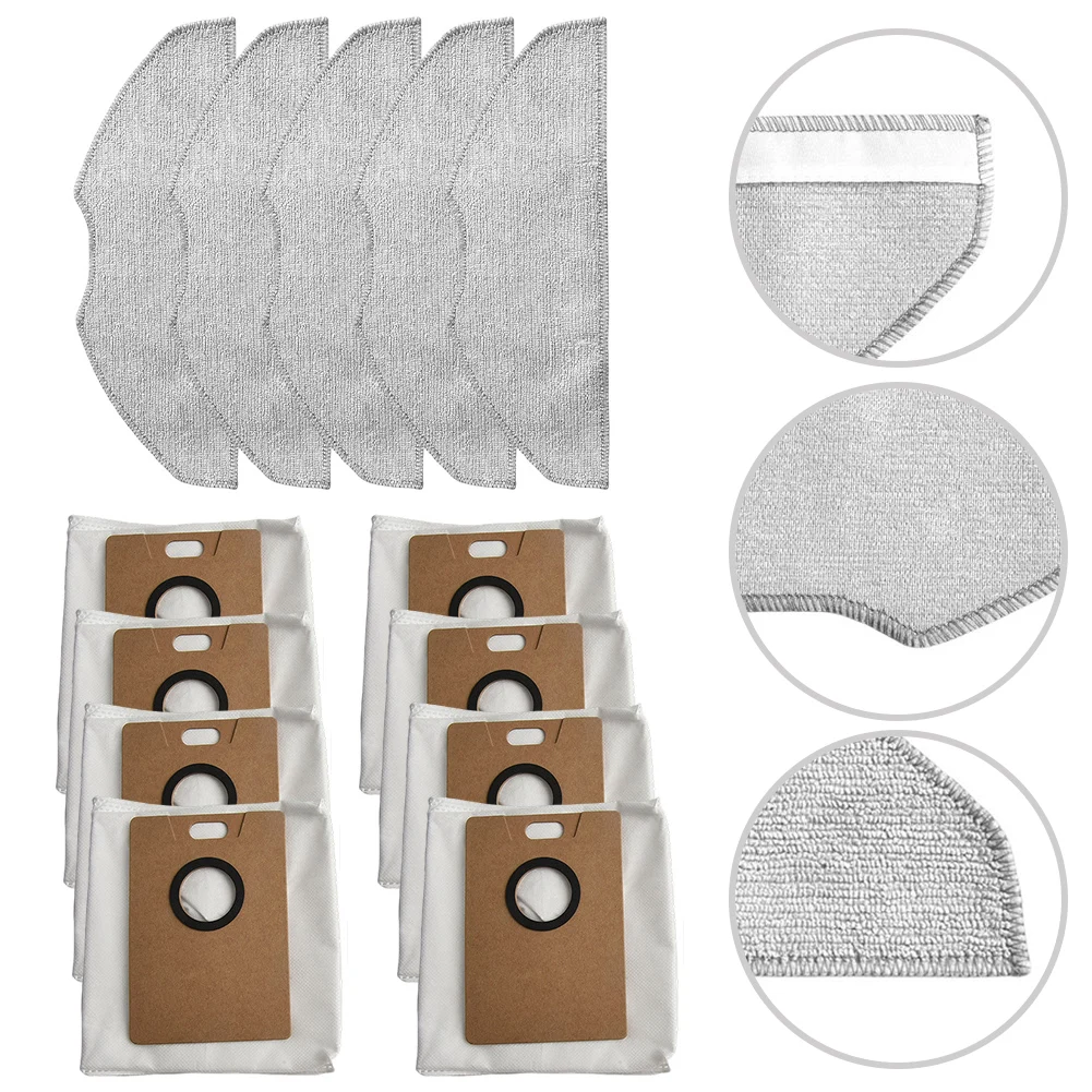 ممسحة قماش + مجموعة أكياس الغبار RVA301 RVA202 متوافقة مع Tapo RV30 MAX Plus لملحقات آلة الكنس Tapo RV20 MAX Plus