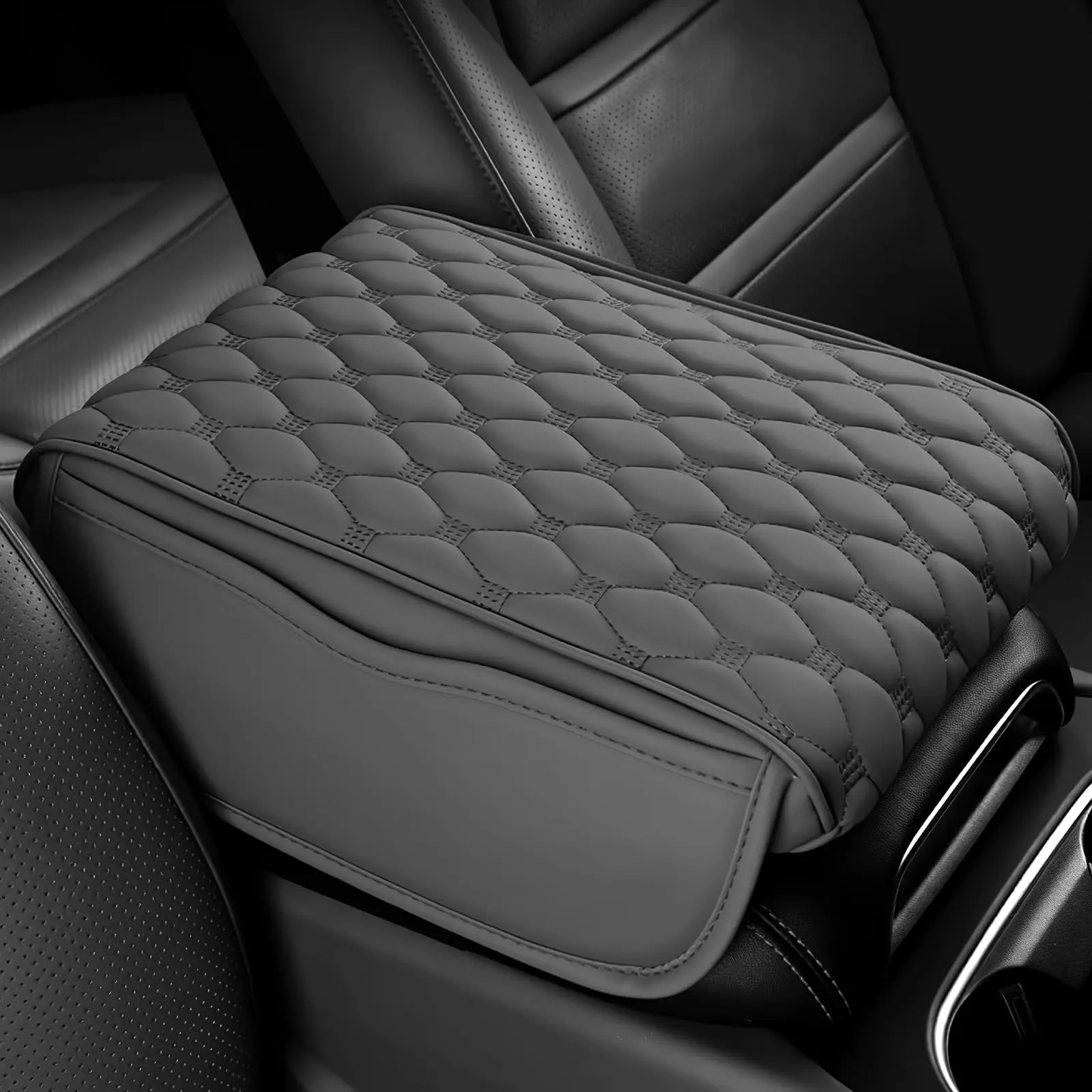 Car Armrest Height Booster Pad, Central Console Comfort Cushion with Storage Design
