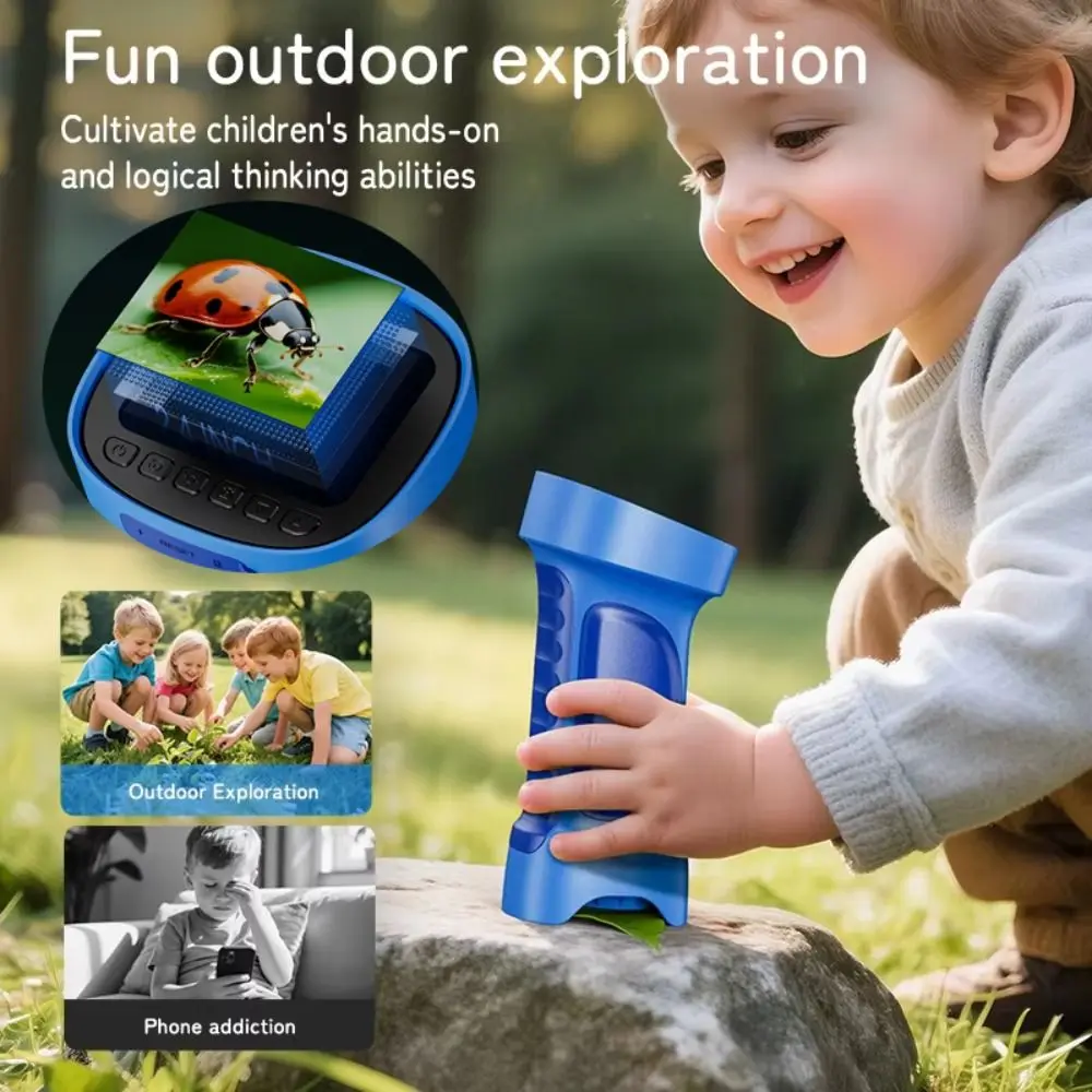 

With 2.4" IPS Screen Digital Microscope 2 Megapixels 8 LED Kids Mini Microscope Rechargeable 1000x Zoom Digital Magnifier